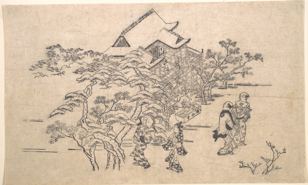 京都の清水寺 作： 菱川師宣
