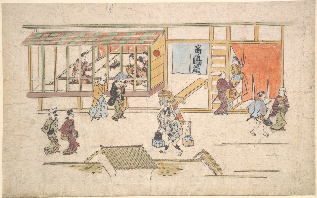 吉原の情景 作： 菱川師宣
