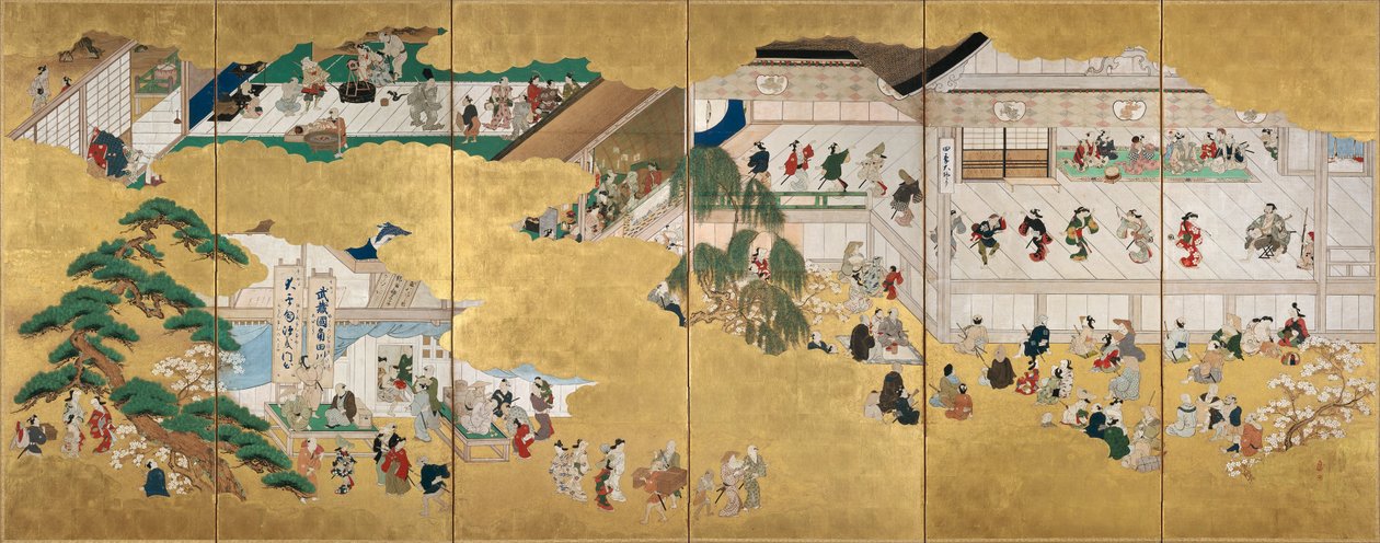 中村歌舞伎座の場面 作： 菱川師宣