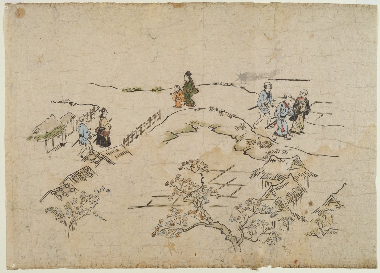 Yoshiwara no Tei, c.1680 (colour woodblock print) 作： 菱川師宣