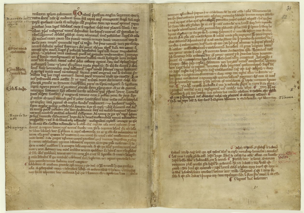 メルローズ修道院のクロニクル、1270年代におけるマグナカルタの詩 作： 歴史的文書