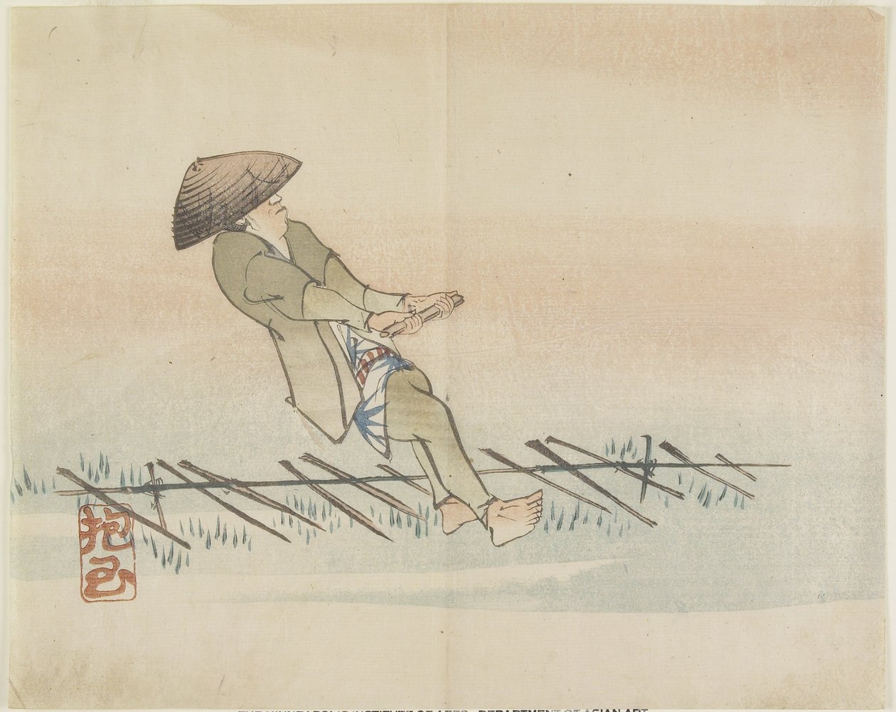 （絹糸を引く男）c。 1830 作： 奉行