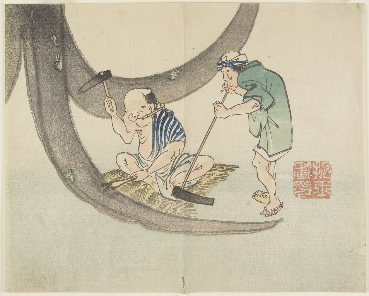 （ボートの修理）、c。 1830 作： 奉行
