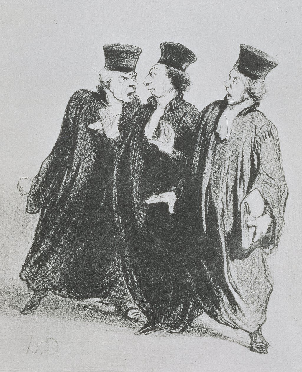 法廷外での紛争、シリーズ「Les Gens de Justice」c.1846（木炭） 作： オノレ・ドーミエ