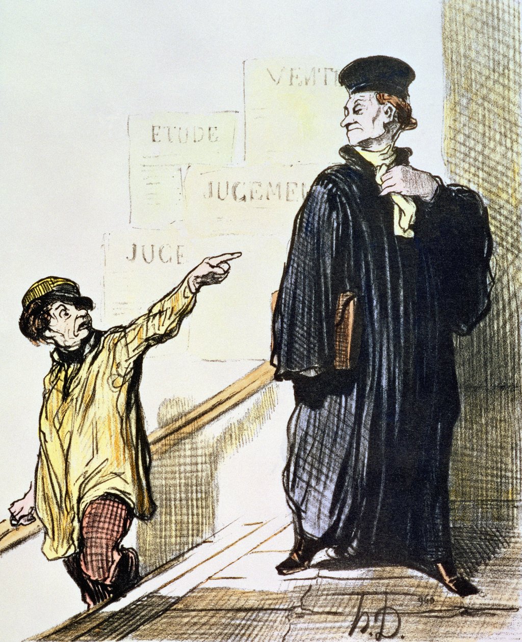 シリーズ「Les Gens de Justice」からの不満のクライアント、c.1846 作： オノレ・ドーミエ