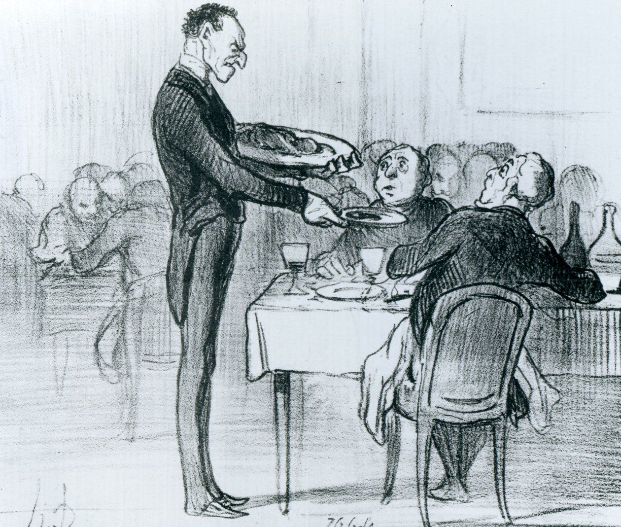 シリーズ「Croquis Parisiens」、パック5、「Le Charivari」のイラスト、1855年5月9日 作： オノレ・ドーミエ