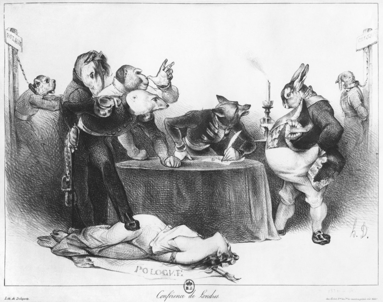 1832年のロンドン会議 作： オノレ・ドーミエ