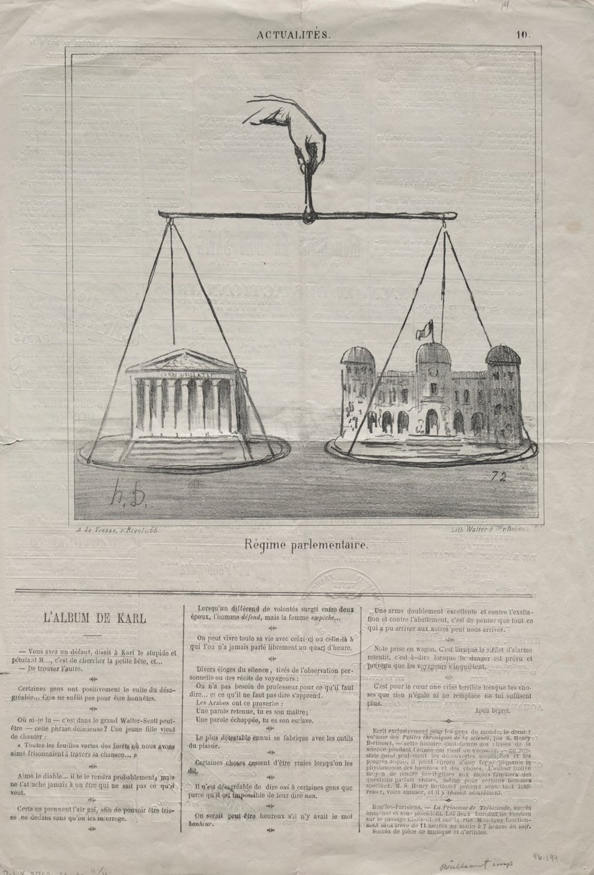 現状10：議会制度、1870年。 作： オノレ・ドーミエ