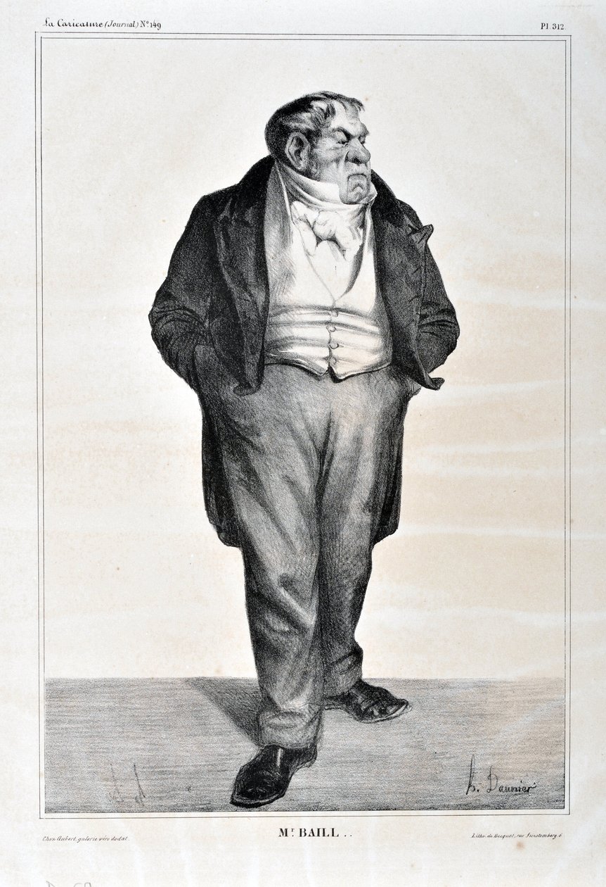 オノレ・ドーミエ（1808-1879）の作品。シャリヴァリ紙の日付は1833年：風刺画「ベール氏...」のセレブリティ・シリーズマルセイユ、ロンシャン宮殿美術館 作： オノレ・ドーミエ