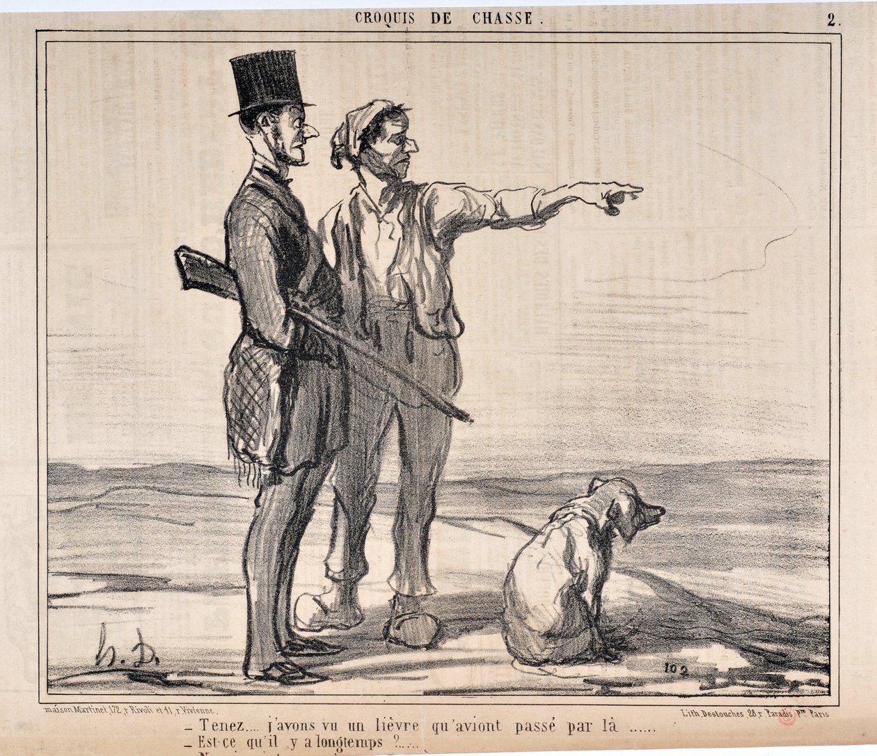オノレ・ドーミエ（1808-1879）のアートワーク シャリバリは1857年のもの。シャリヴァリのスケッチ集 "Hold... j