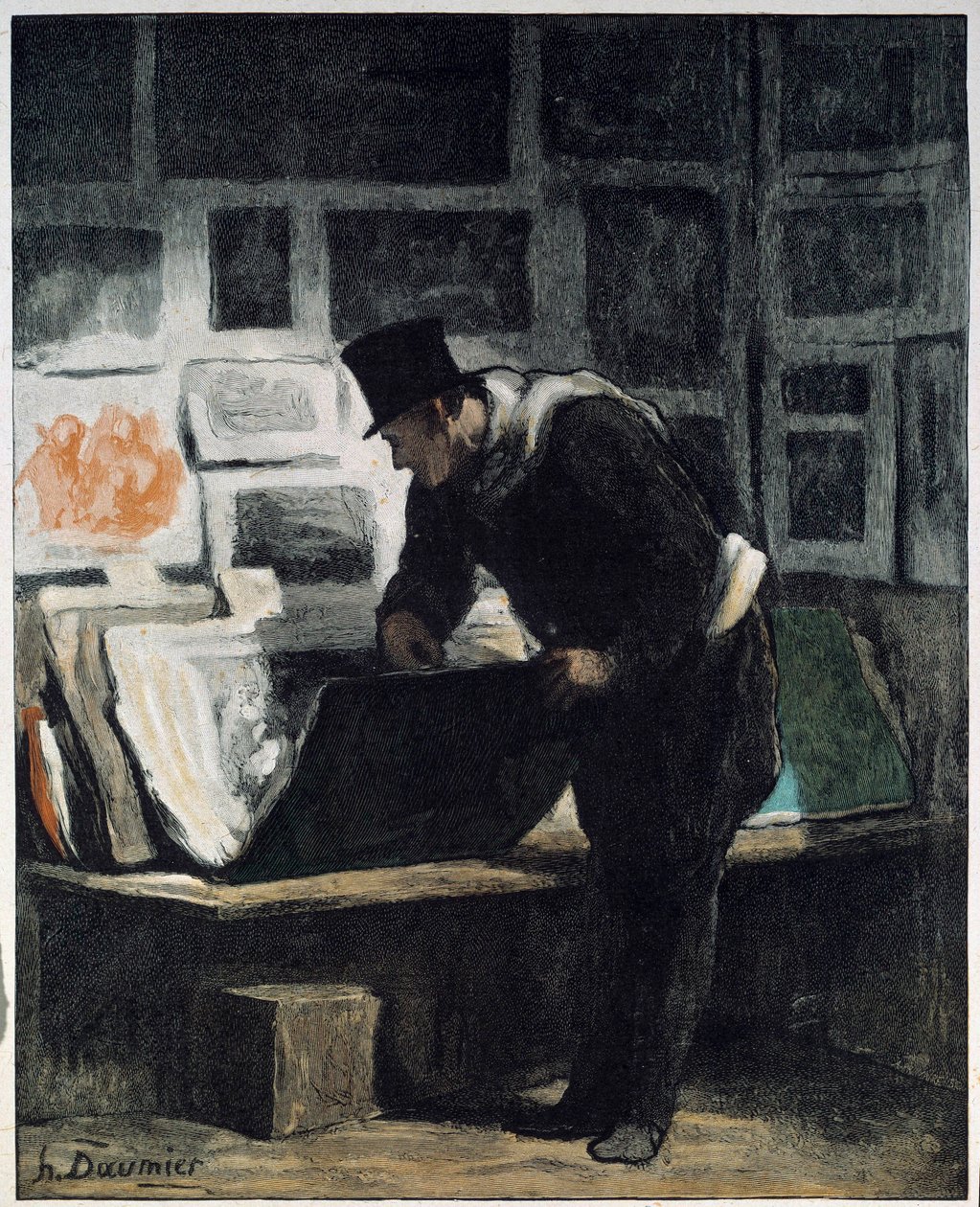 L "amateur d" prints Drawing by Honore Daumier 作： オノレ・ドーミエ