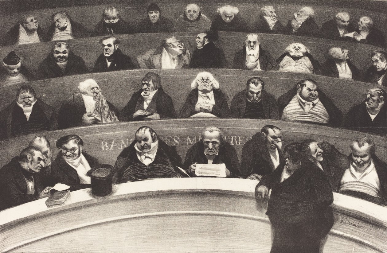 オノレドーミエ作「Le Ventre Legislatif（The Legislative Belly）」、1834年 作： オノレ・ドーミエ