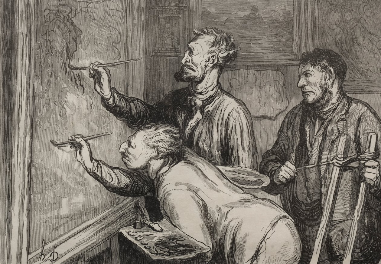 The Painters：The Last Stroke of the Brush、1868年の博覧会。 作： オノレ・ドーミエ