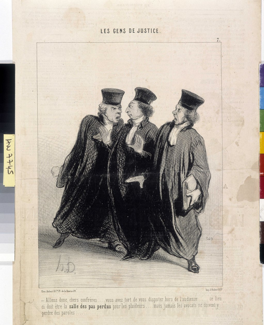 正義の味方の人々オノレ・ドーミエ（1808-1879）の漫画、37,5x28。新聞「ル・シャリヴァリ」からの抜粋、マルセイユのロンシャン宮殿の美術博物館にて 作： オノレ・ドーミエ