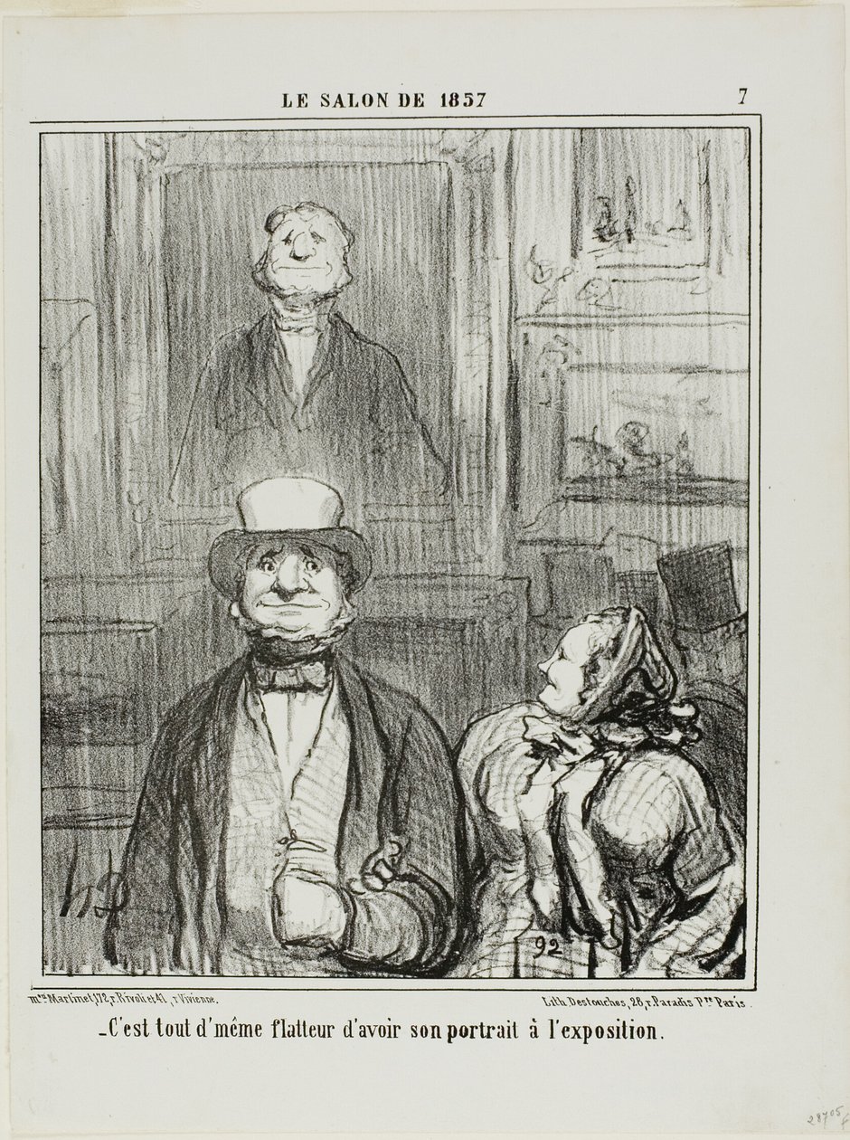 サロンに自分の肖像画が展示されるのは本当に嬉しいことだ」（『Le Salon de 1857』より）。 作： オノレ・ヴィクトリン・ドーミエ