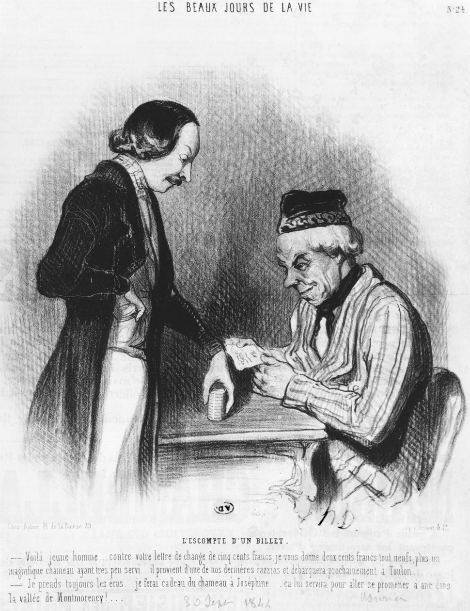 ノートの割引、1844年9月30日 作： オノレ・ドーミエ