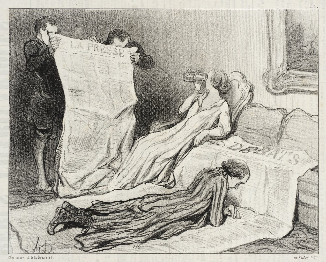 新聞を受け取っている購読者…… 作： オノレ・ドーミエ