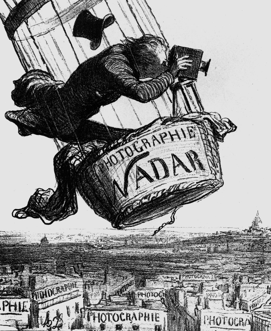 ナダールことガスパール・フェリックス・トゥルナション（1820-1910）の風刺画 1862年（彫刻 作： オノレ・ドーミエ