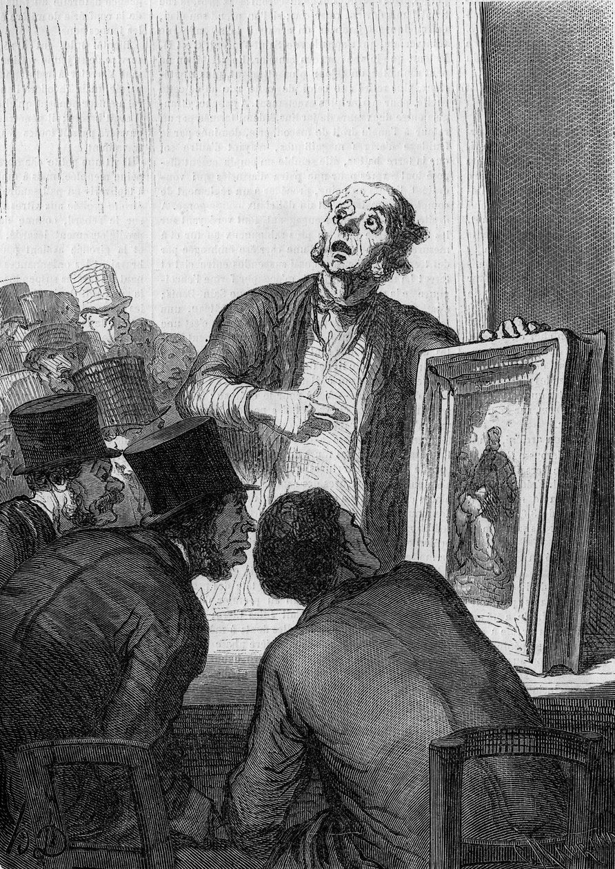 オークションハウス：アートの専門家。オノレ・ドーミエ（1808-1879）による風刺画。3月7日付「Le Monde Illustré」308号に掲載された版画。 作： オノレ・ドーミエ