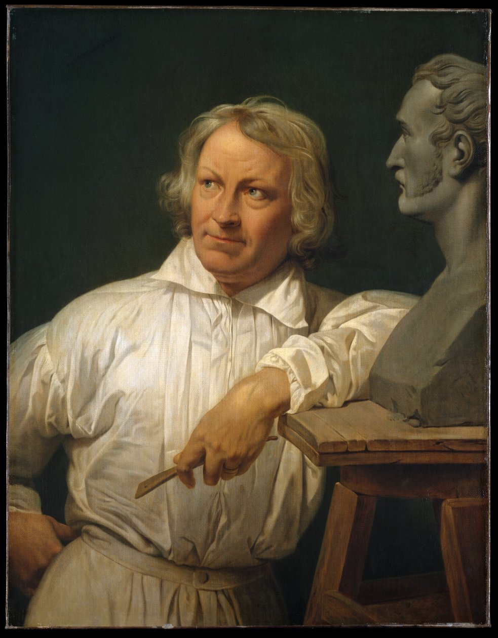 ホラス・ヴェルネの胸像を持つベルテル・トルヴァルセン（1768-1844） 作： ホレス・バーネット