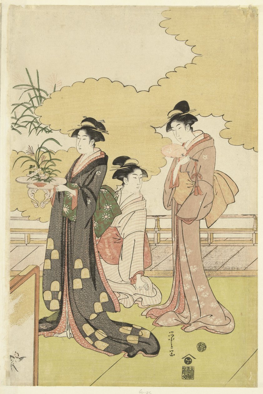 屋外の部屋の女性 作： 細田栄司