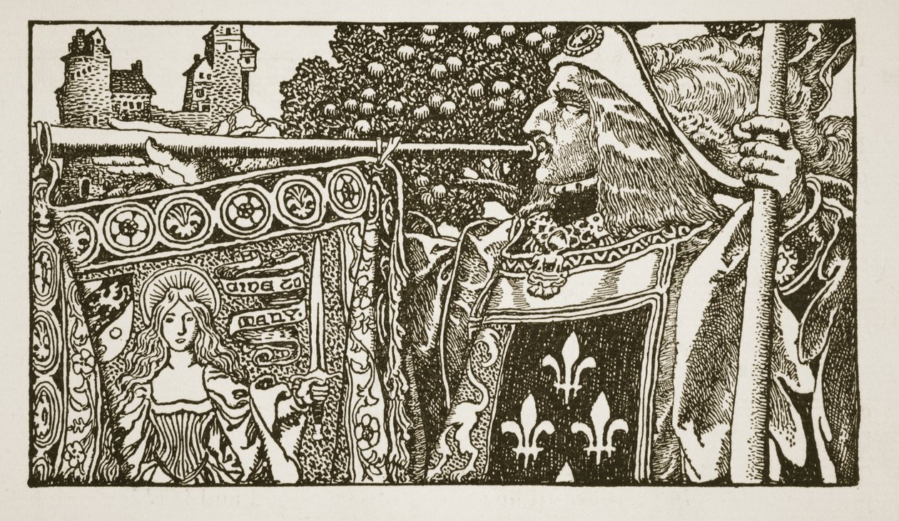 「アーサー王と彼の騎士の物語」、1903年からのイラスト 作： ハワード・パイル