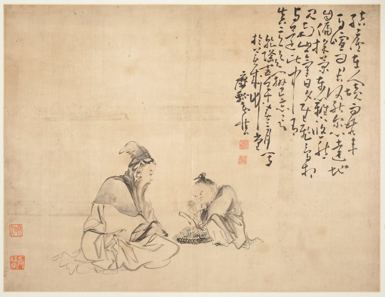 風景と人物フィギュア 作： 黄神