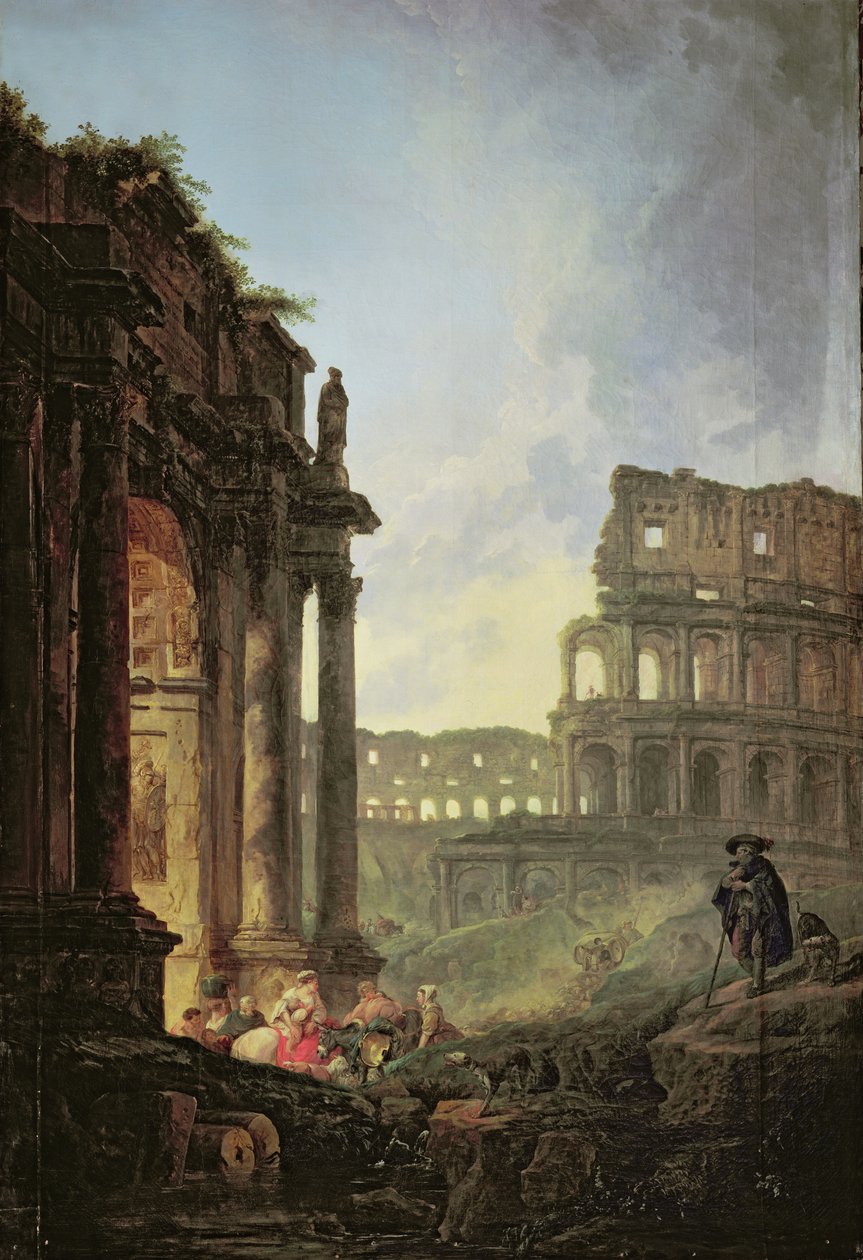 イタリアの風景 作： ヒューバート・ロバート