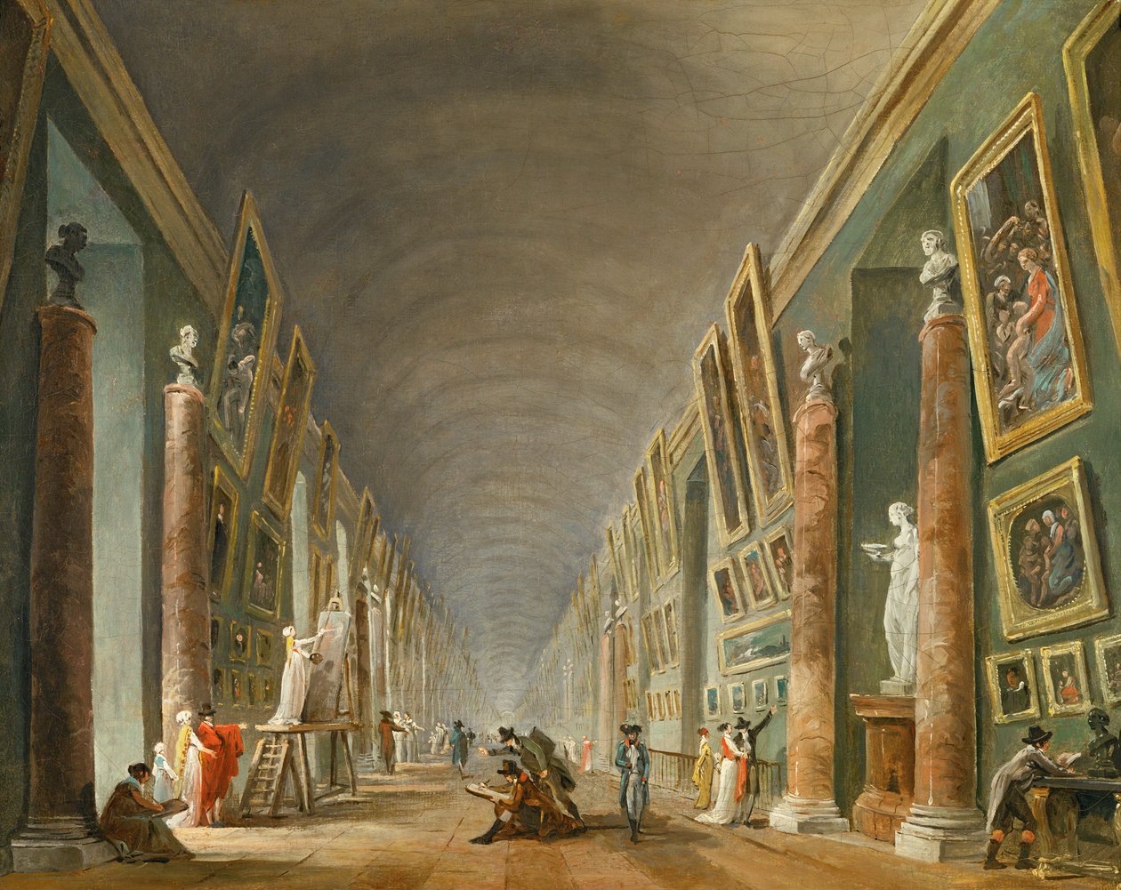 La Grande Galerie du Louvre entre 1801 et 1805 - 1801年から1805年までのルーヴル美術館の大ギャラリー ... 作： ヒューバート（サークル）ロバート