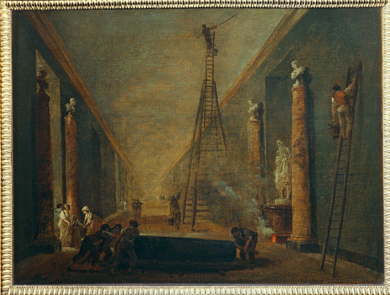 La Grande Galerie en cours de restauration - 修復中のグランド・ギャラリー ... 作： ヒューバート（サークル）ロバート