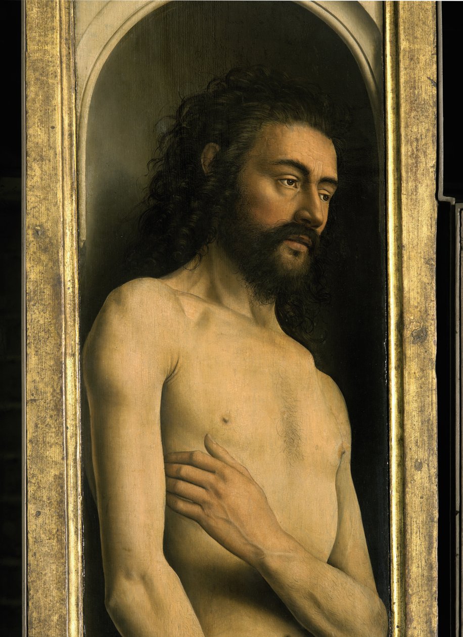 Yksityiskohta Adamista Gentin alttaritaulun vasemmasta siivestä 作： Hubert & Jan van (1390 1441) エイク