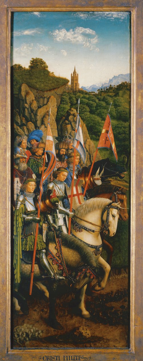 Os Cavaleiros de Cristo, do lado esquerdo do Retábulo de Ghent 作： Hubert & Jan van (1390 1441) エイク