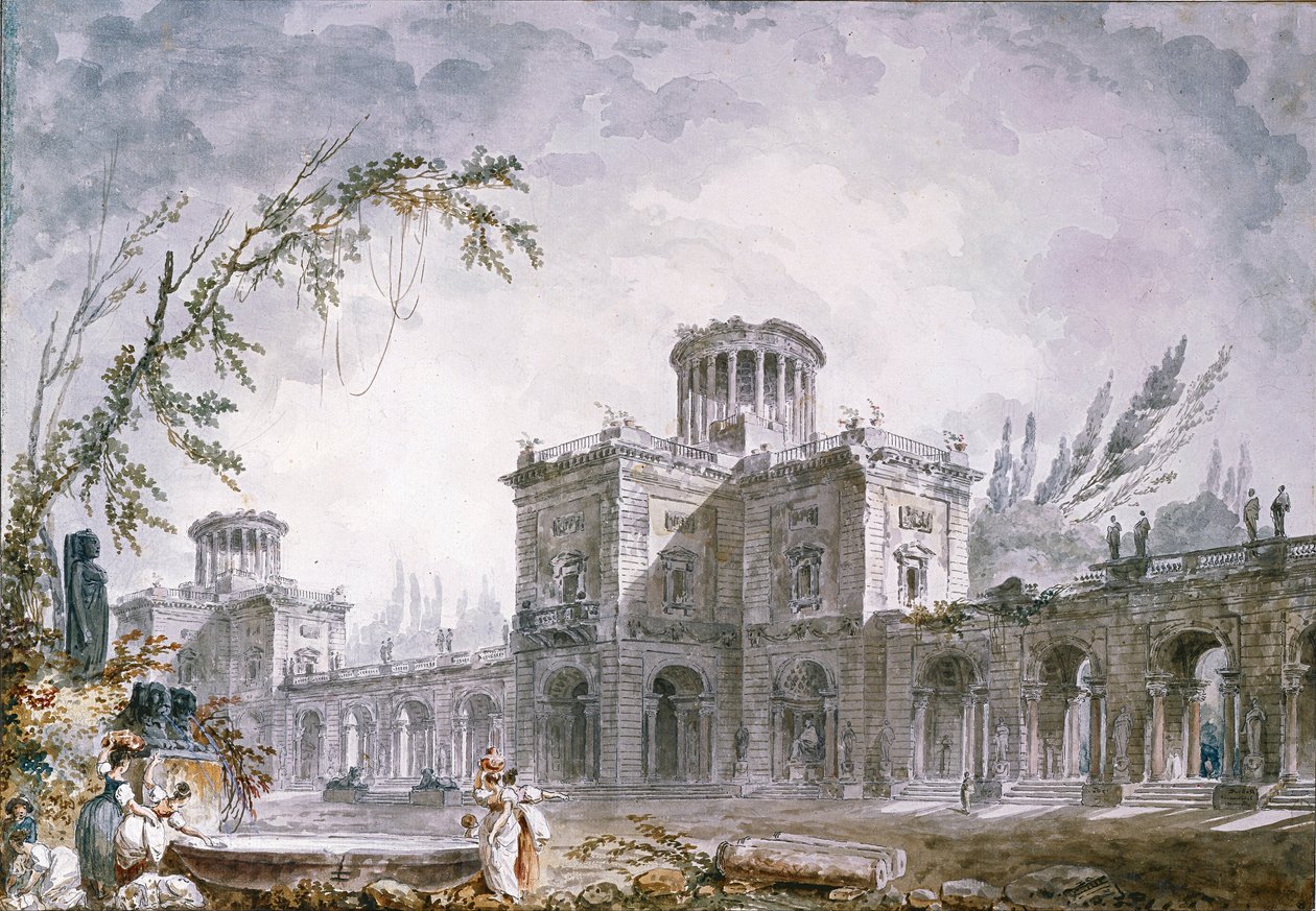 建築ファンタジー、1760年 作： ヒューバート・ロバート