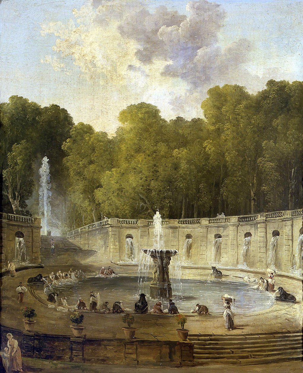 公園の洗濯婦たち - ユベール・ロベール（1733-1808）作 - 1775年頃 - 油彩・キャンバス - 56x45.5 - プチ・パレ、パリ市立美術博物館 作： ヒューバート・ロバート
