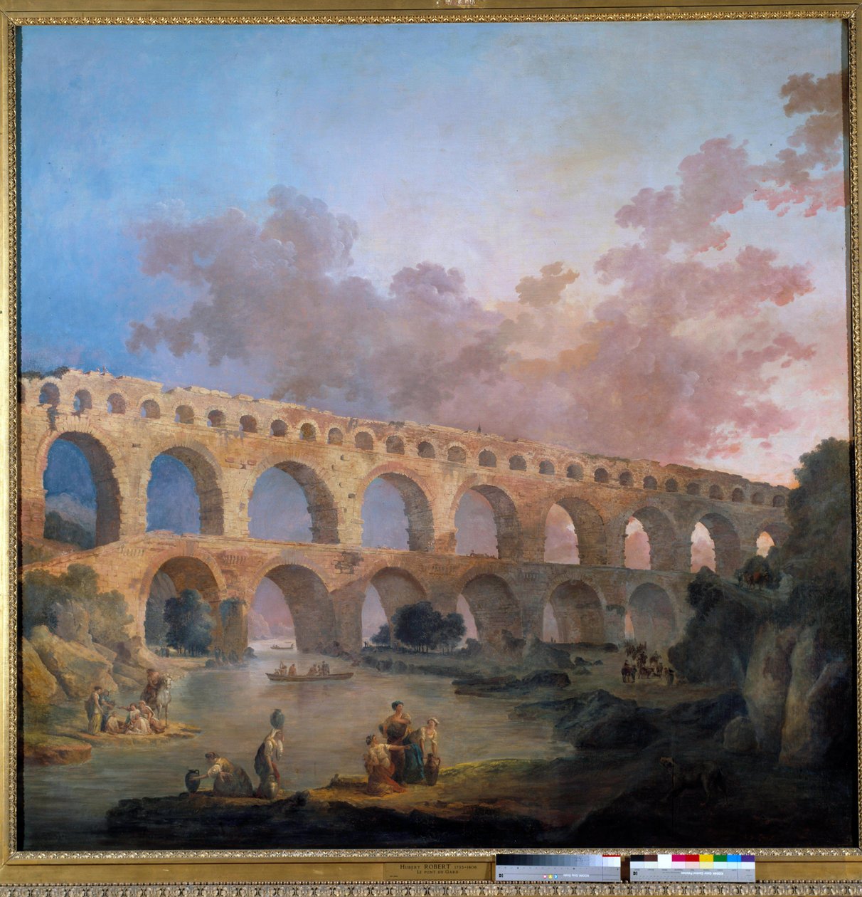 デュ・ガール橋の眺め 絵画：ユベール・ロベール（1733-1808） 18世紀 日2,42x2,42 m - ポン・デュ・ガール（フランス）の眺め。ユベール・ロベール(1733-1808)作の絵画 作： ヒューバート・ロバート