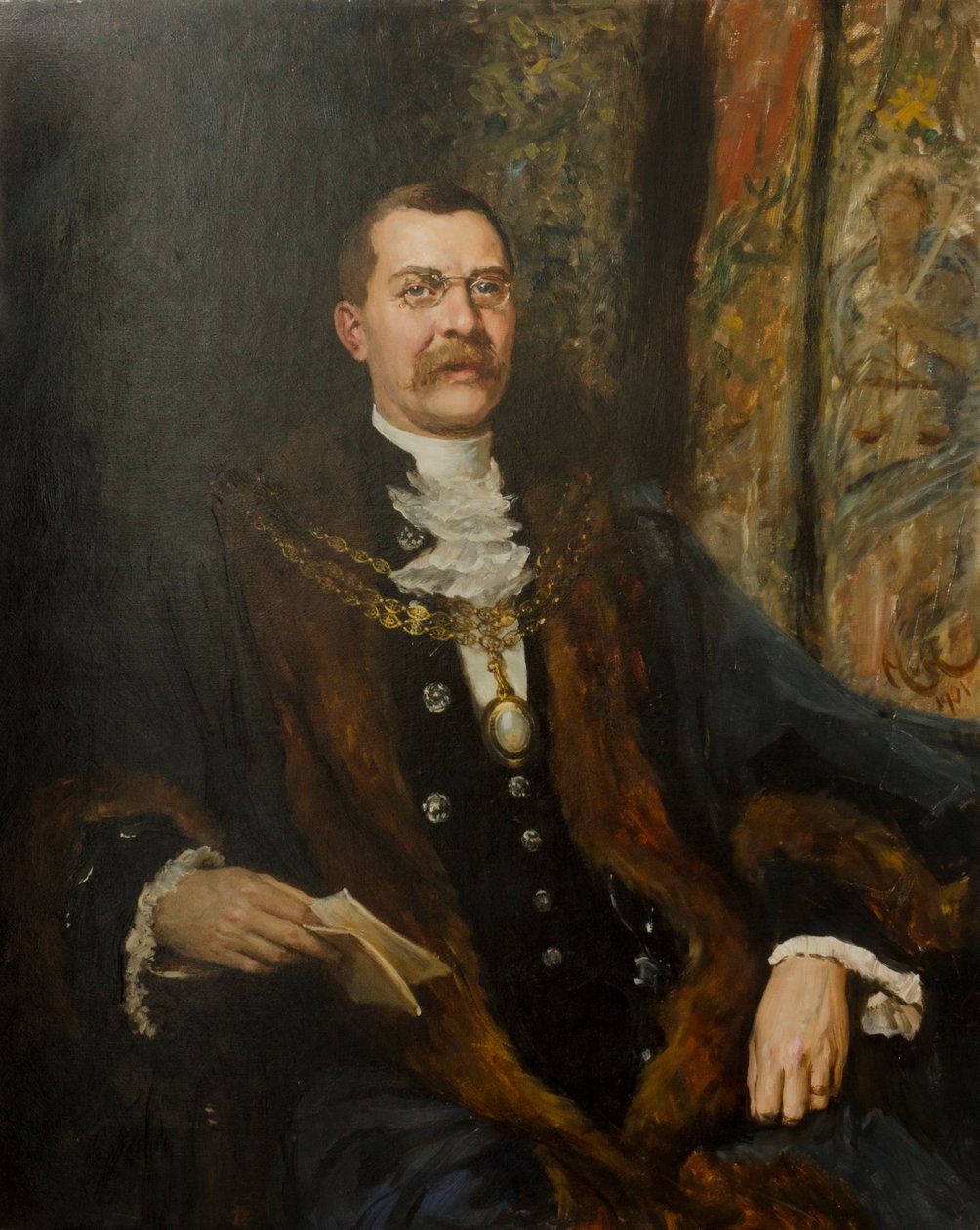 アルダーマンジョージハッシー卿、1901年 作： ヒューバート・フォン・ヘルコマー