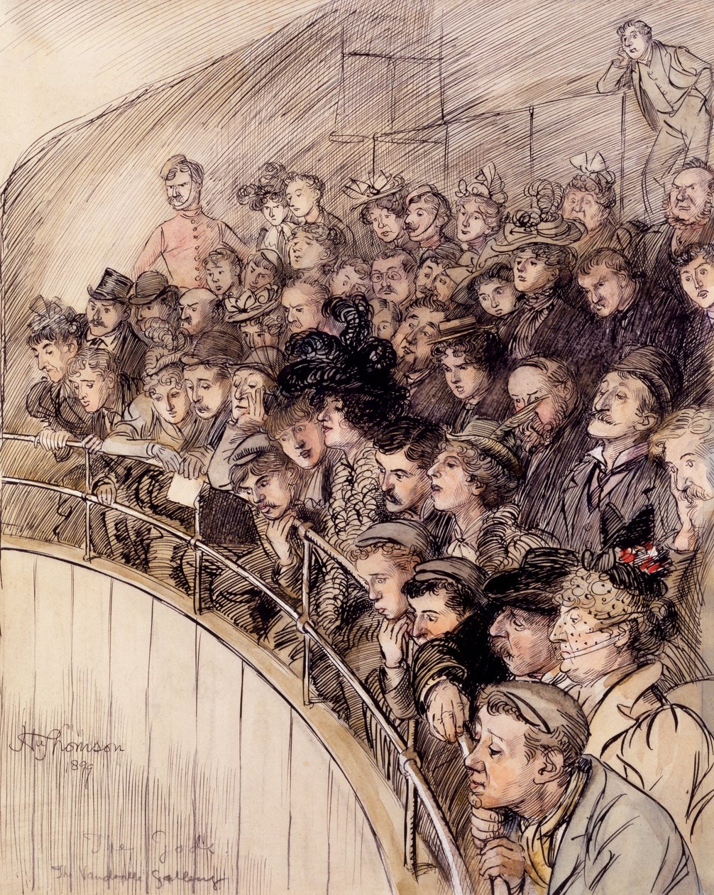 The Gods、The Vaudeville Gallery、1899（紙にインク） 作： ヒュー・トムソン