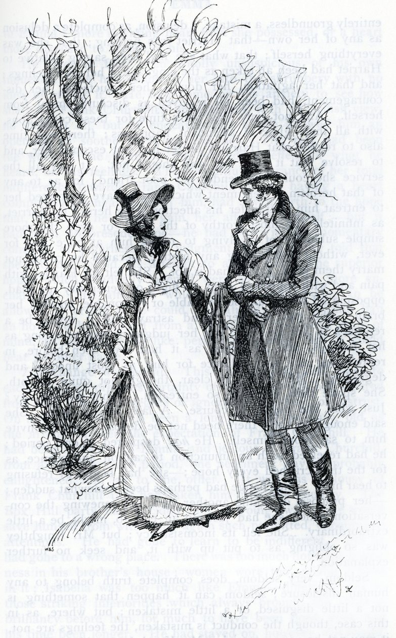 "Emma et Mr Knightley" (イラスト) 作： ヒュー・トムソン