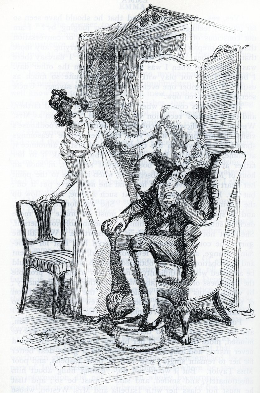 "Emma et Mr Knightley" (イラスト) 作： ヒュー・トムソン