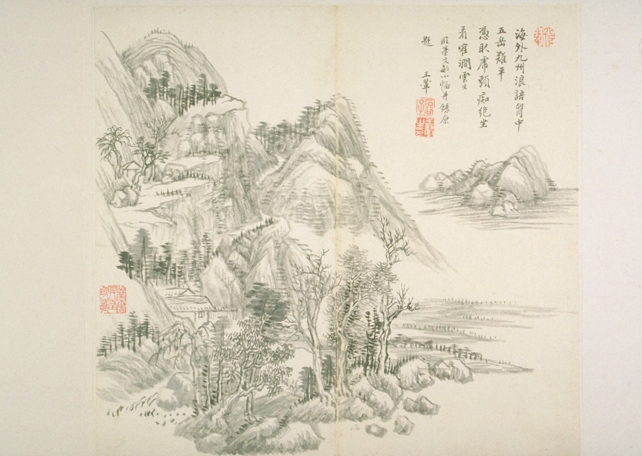 Album After Old Masters And Poems (アルバム (10 枚)、紙にインク) 作： 王輝