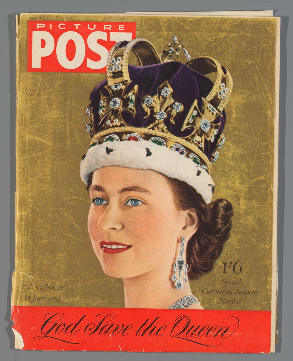 1953 年 6 月 13 日、エリザベス 2 世女王の戴冠式を祝う写真ポストの特別版のコピー ピクチャーポスト / 戴冠記念特別記念品番号（対象タイトル） 作： ハルトンプレス株式会社