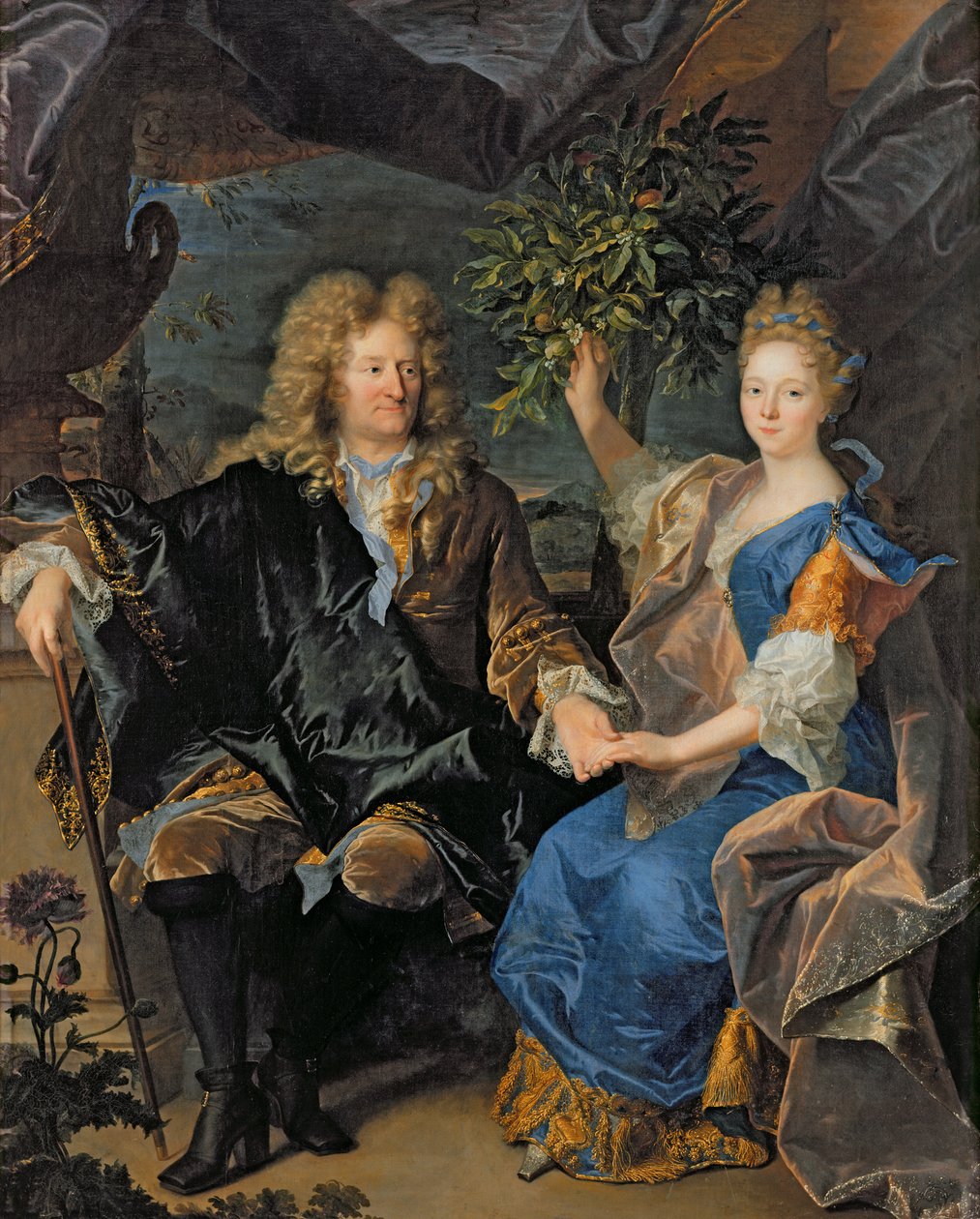 Jan-Andrezj Morszstyn（1619-93）とその娘、Isabelle Morszstyn-Czartoryski、クレヴァン公爵夫人、1693年 作： ヒヤシンス・フランソワ・リゴー