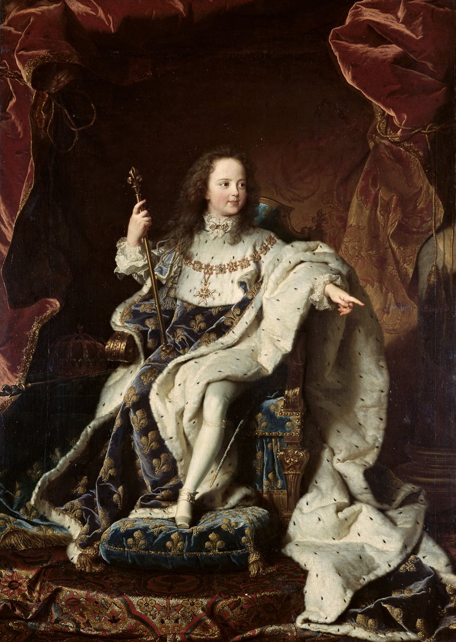 1715年の戴冠式ローブにおけるルイ15世（1710-74）の肖像 作： ヒヤシンス・フランソワ・リゴー
