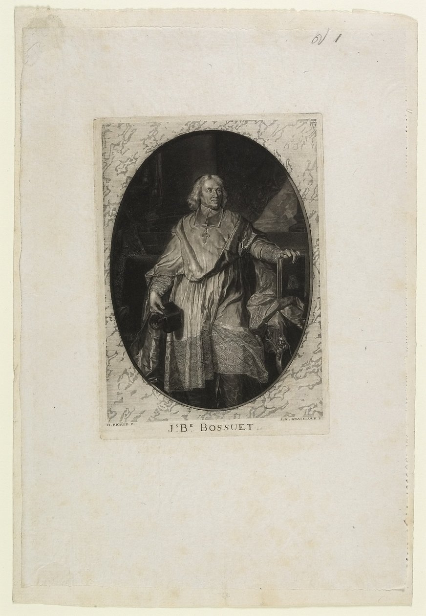 JBボシュエ（徒歩）、Jean-Baptiste de Grateloup、1771年に彫刻（メゾチント、アクアチント、チャイネコレのドライポイント） 作： ヒヤシンス・フランソワ・リゴー