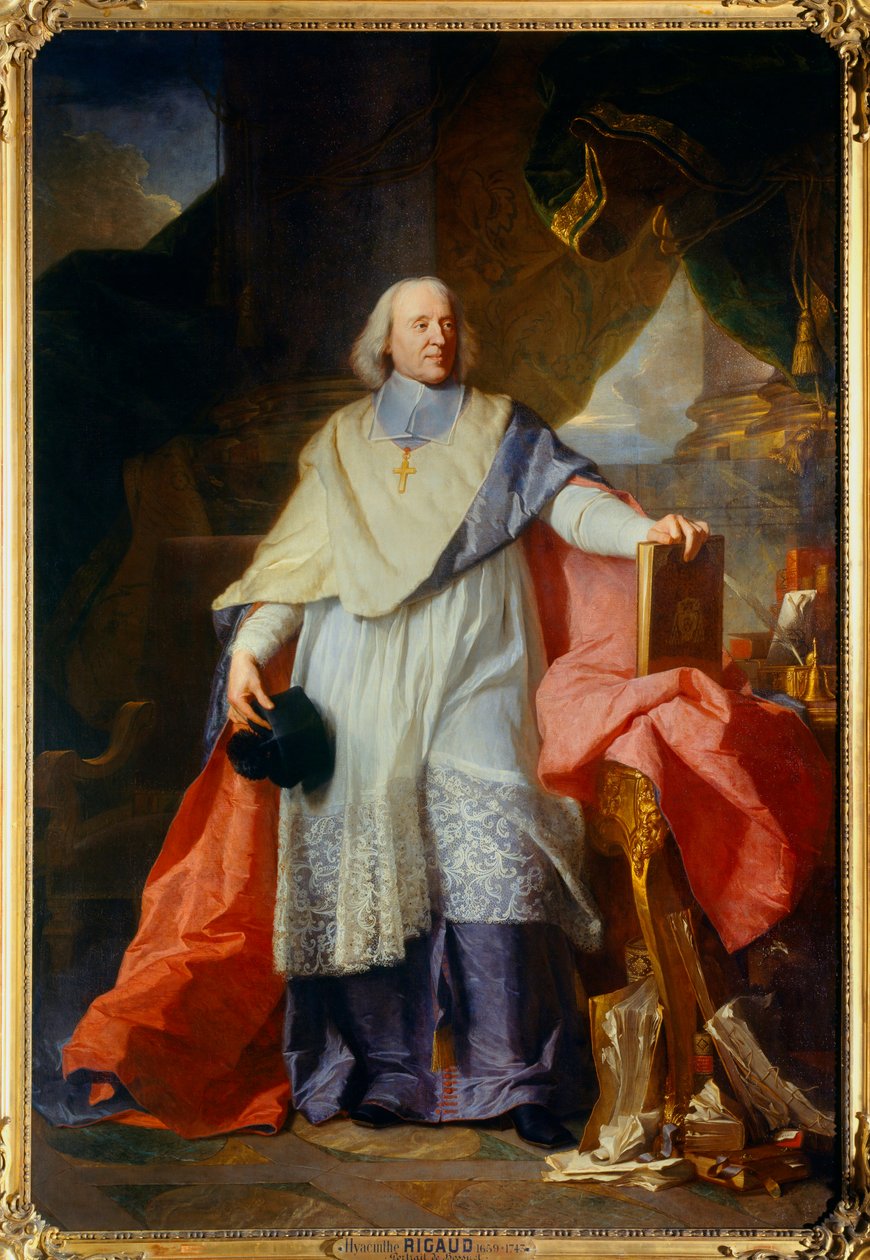 ジャック＝ベニーニュ（Jacques Benigne）の全身像 ボスエ（1627-1704）、モーの前夜祭 画：ヒャクサンテ・リゴー（1659-1743） 1702年 日。2,40 x 1,65 m 作： ヒヤシンス・フランソワ・リゴー