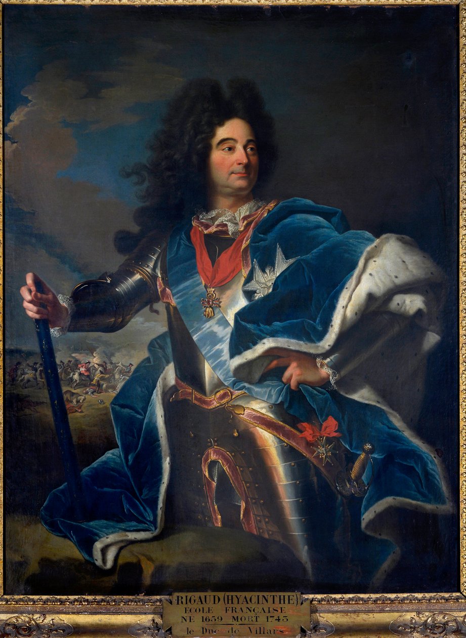 フランス元帥のルイ・クロード・ヘクター公爵の肖像（1652-1734）彼は金羊毛騎士団（1659-1743）のネックレスを持っています。 1714年 作： ヒヤシンス・フランソワ・リゴー