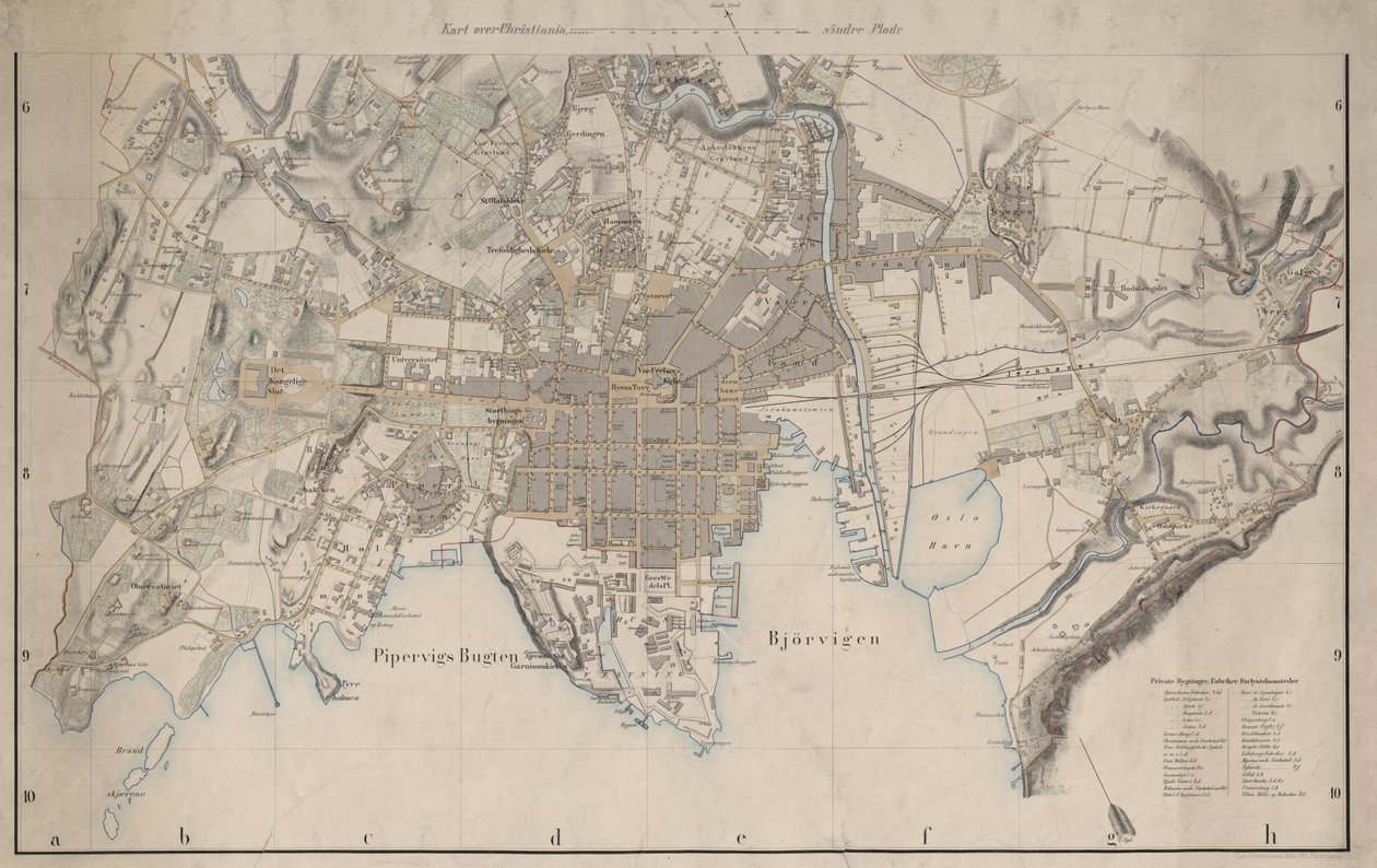 地図は（1861）で公開され、クリスチャニアを示しています 作： IWGネーザー