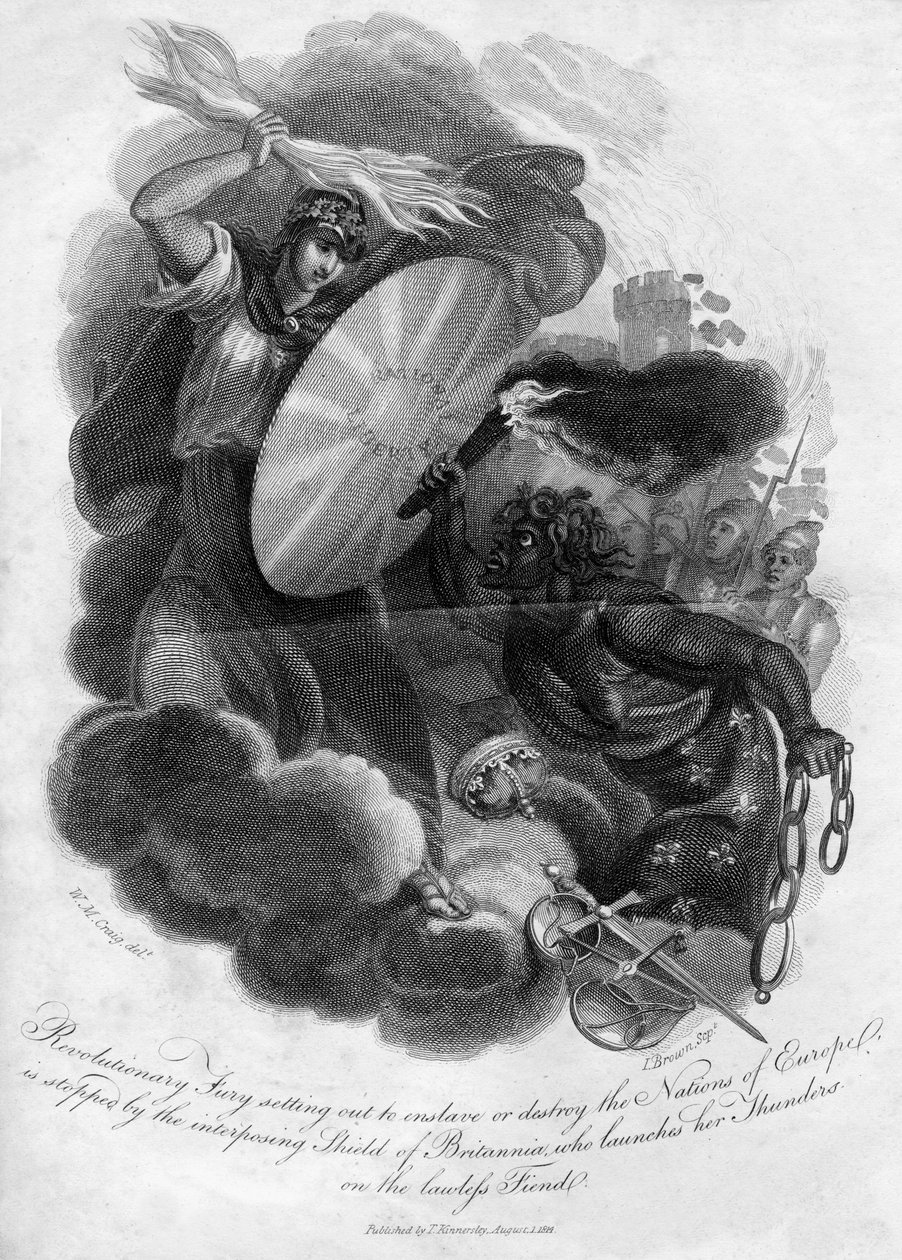 1816年、ヨーロッパの国々を奴隷化または破壊しようとする革命的な激怒。 作： I.ブラウン