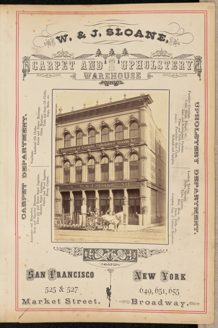 [W. and J. Sloane Carpet and Upholstery Warehouse, San Francisco]. 作： IW タバー
