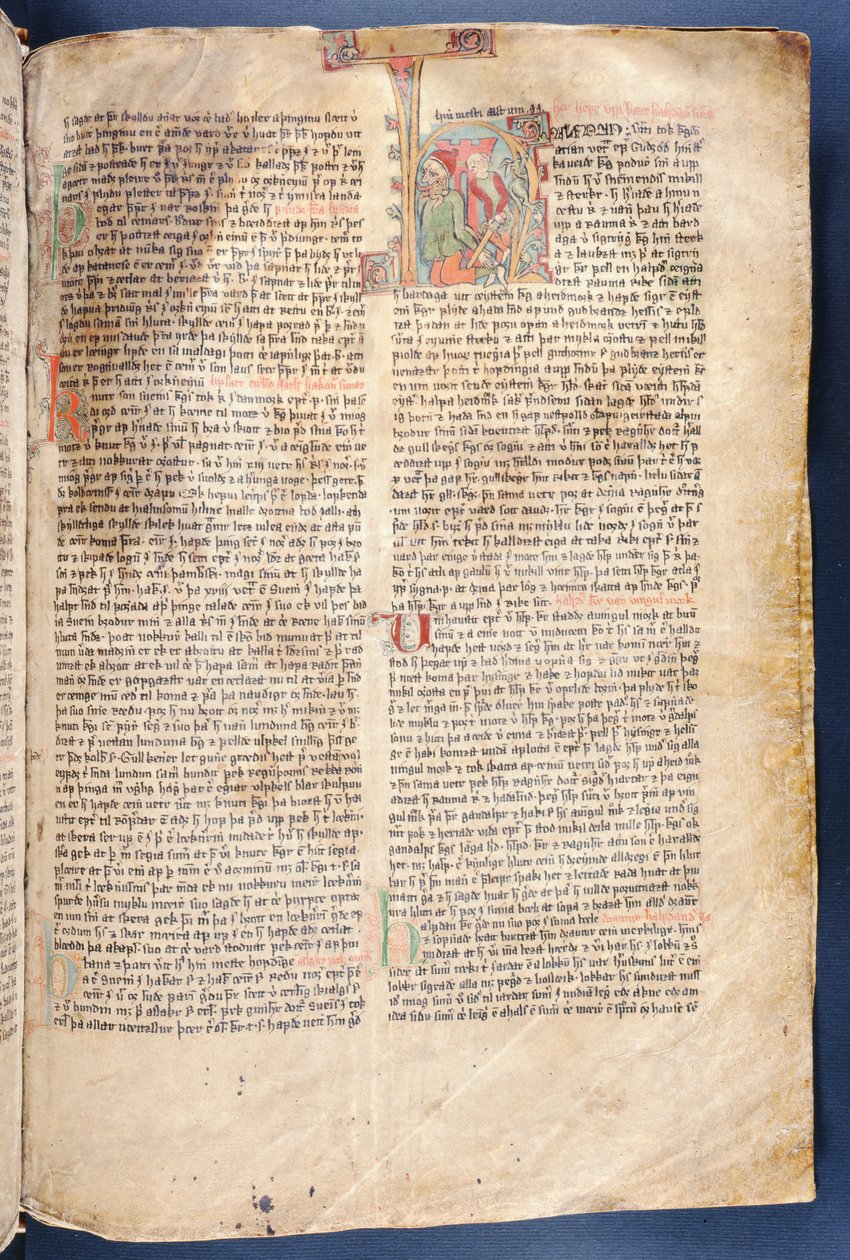 14世紀後半のFlateyjarbok（The Book of Flatey）からのThe Halfdan the Tale of the Blackの始まり 作： アイスランド語学校